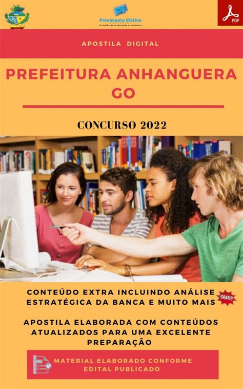 Provimento Efetivo Concursos Apostila Pref Anhanguera GO Assistente