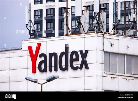 The Yandex Company Logo On The Building Of One Of The Companys Offices