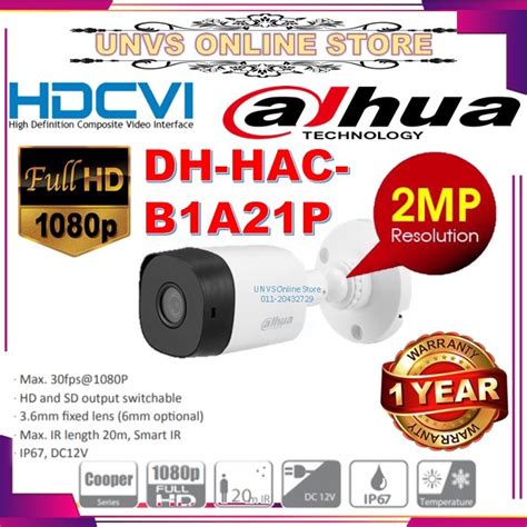 Dahua Cctv Outdoor Ir Bullet Camera Mp Mp P Hdcvi Dh Hac B A P