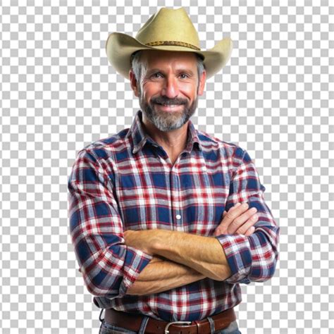 Premium Psd Portrait Arms Crossed Farmer Rancher Transparent Background