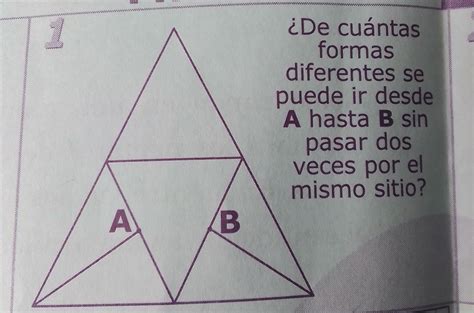 De cuántas formas diferentes se puede ir desde A hasta B sin pasar dos