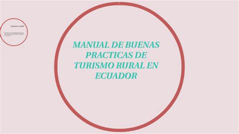 Manual De Buenas Practicas De Turismo Rural En Ecuador By Fernanda