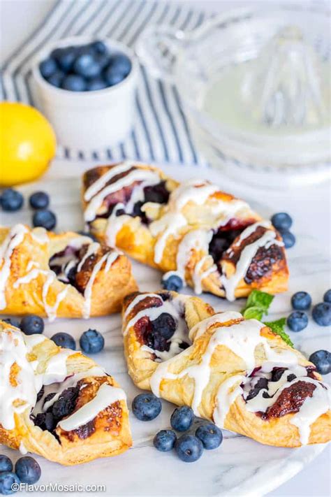 Blueberry Puff Pastry Danish With Cream Cheese Icing