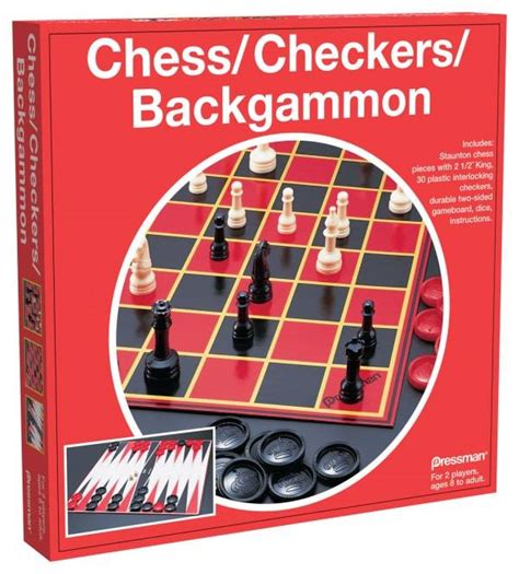 Pressman Chess/Checkers/Backgammon Set - Pressman "Redbox" Game ...