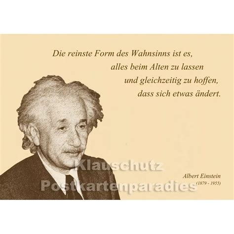 Albert Einstein Zitat Postkarte Die Reinste Form Des Wahnsinns