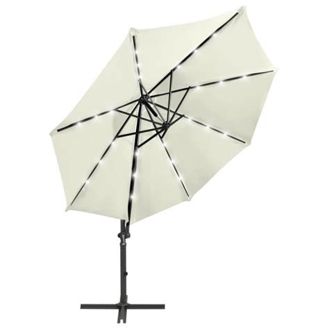 Parasol D Port Avec M T Et Lumi Res Led Sable Cm Ash