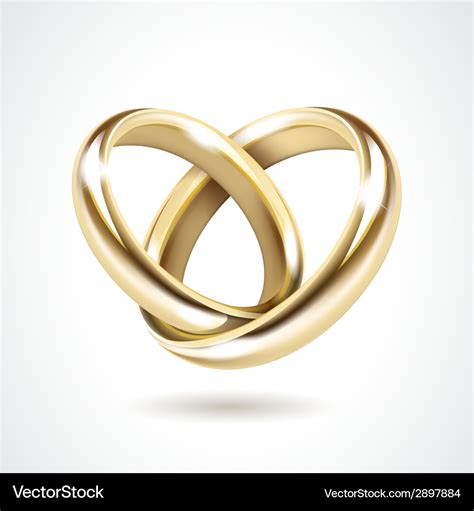 Gold wedding rings isolated Royalty Free Vector Image