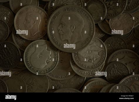 Old British silver coins Stock Photo - Alamy