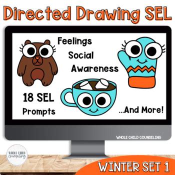 Directed Drawing Feelings and SEL Skills Guided Drawing Winter Set 1