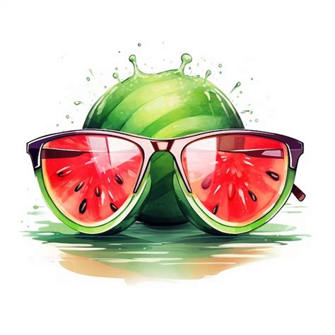 Premium Ai Image Sunglasses With Watermelon Slices On Them And A