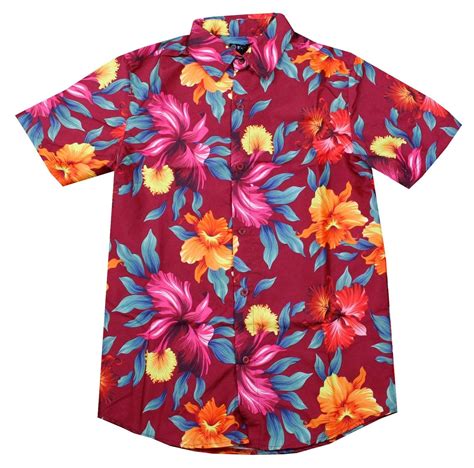 Men S Hawaiian Vacation Button Down Floral Casual Shirt Top Ebay