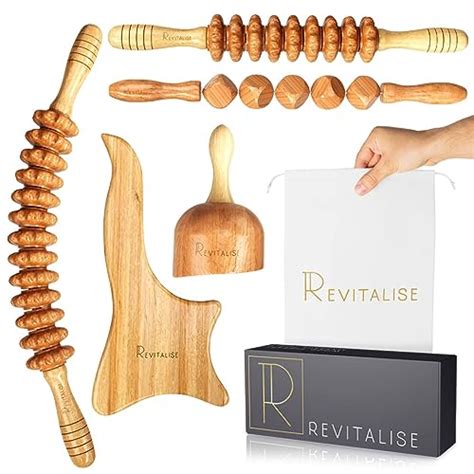 Revitalise Wood Therapy Massage Tools Curved Massage Roller