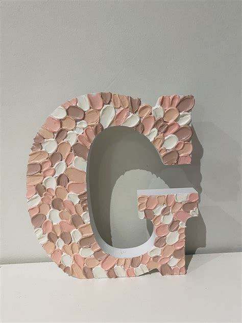 Textured Letter Decor Etsy Canada In Painting Wooden Letters