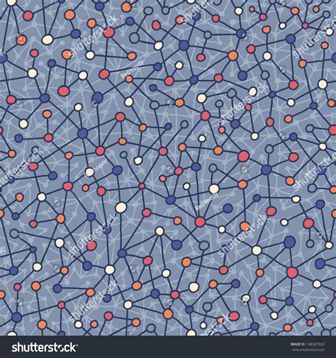 Cartoon Molecular Structure Seamless Pattern Royalty Free Stock