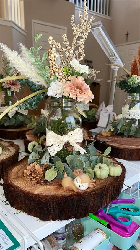 Woodland Baby Shower Centerpiece Baby Shower Woodland Theme Woodland