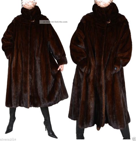 Demi Buff Nerz Nerzmantel Swinger Cm Saum Lang Pelz Mink Coat