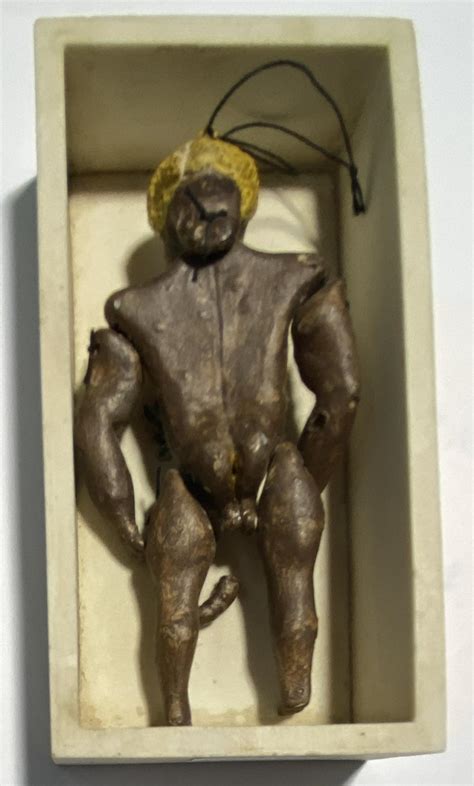 Lot A Glazed Ceramic Figure Of A Naked Muscle Man Articulated Limbs