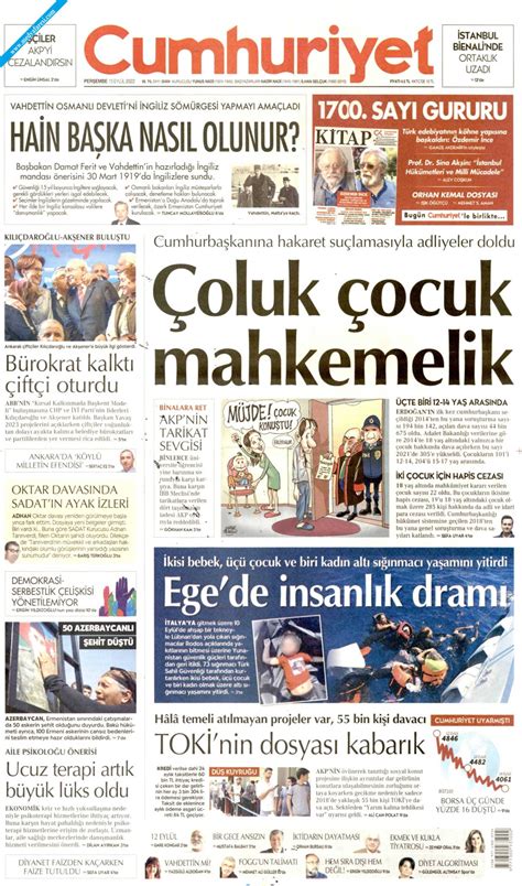 Cumhuriyet Gazetesi Eyl L Per Embe