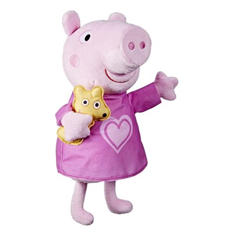 Peppa Pig Peppas Bedtime Lullabies Singing Plush Doll With Teddy Bear