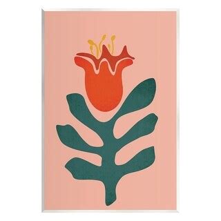 Stupell Modern Tulip Flower Bud Abstract Cutout Shapes Wood Wall Art