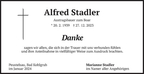 Traueranzeigen Von Alfred Stadler Trauer Merkur De