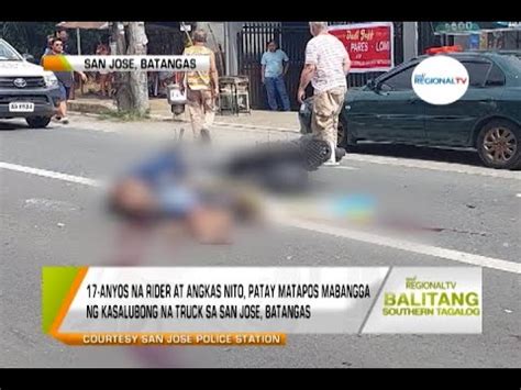 Balitang Southern Tagalog 24 Anyos Na Rider Patay Matapos Mabangga Ng