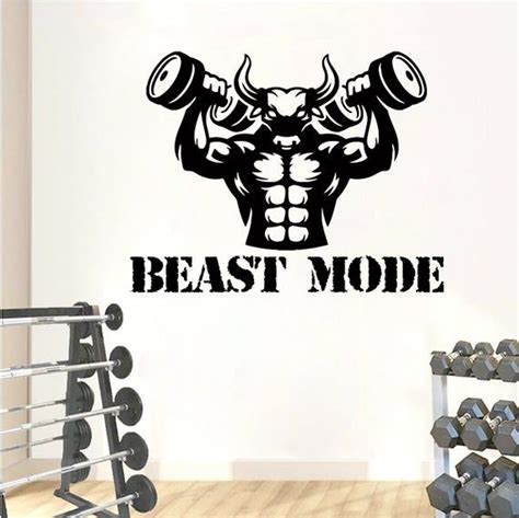 Fitness Wall Decal Workout Wall Decal Gym Wall Decor Etsy Gym Wall