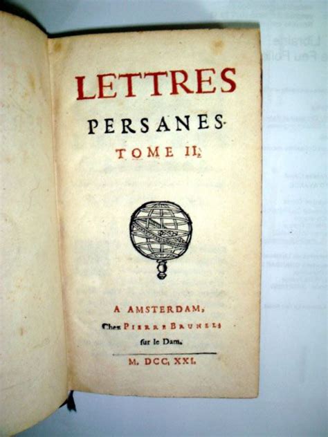 Montesquieu Lettres Persanes Edition