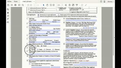 How To Fill Form I 765 Printable Forms Free Online