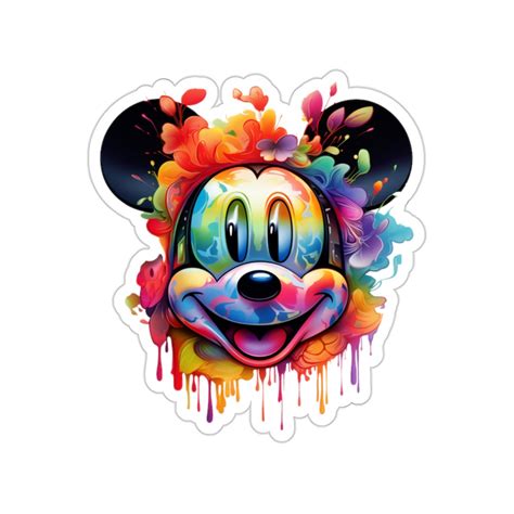 Trippy Mickey Mouse Sticker Psychedelic Paint Head Decal Etsy