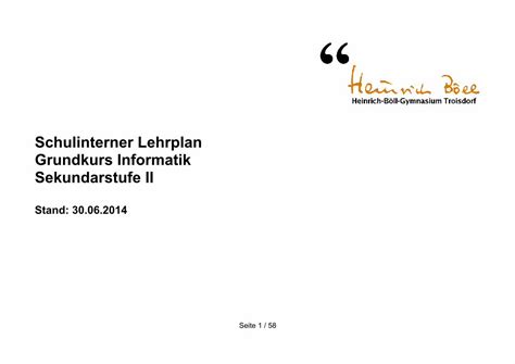 Pdf Schulinterner Lehrplan Grundkurs Informatik Dazu Muss Der