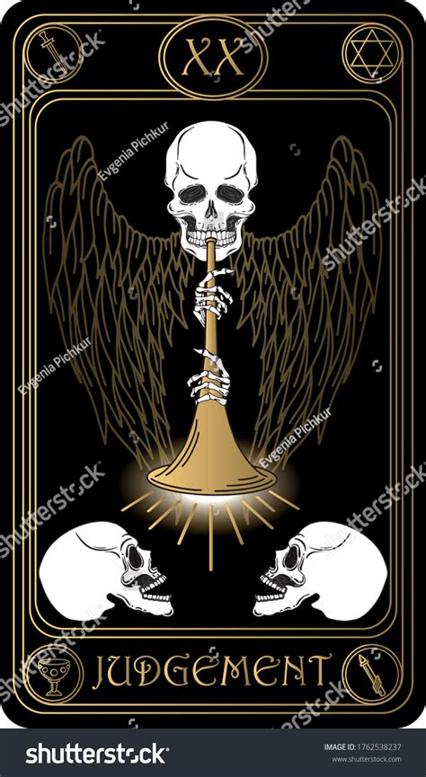 Judgement 20th Card Major Arcana Black Stock Vector Royalty Free