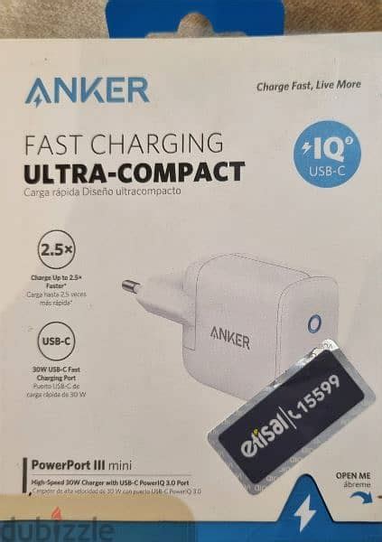 Anker Original Fast Charger Iq Usb C 30w إكسسوارات موبايل و تابلت 200017067