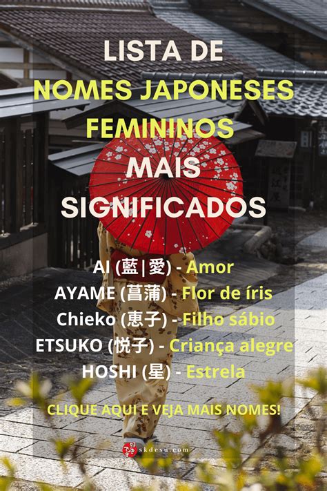 Nomes Japoneses Femininos Significados Nomes Japoneses Nome