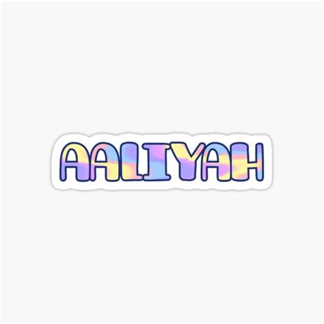 Aaliyah Name Design Sticker For Sale By Sunny Day Art Redbubble