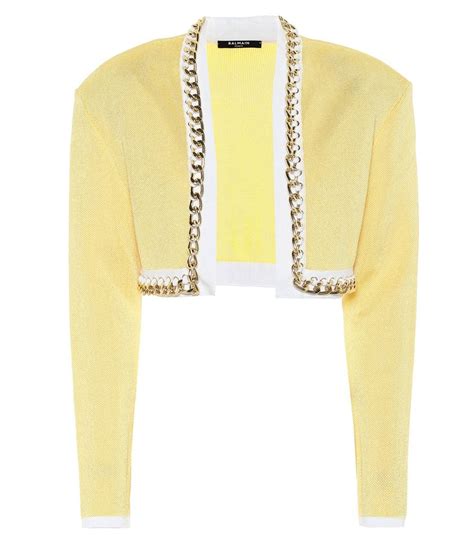 Balmain Exclusive To Mytheresa Chain Link Cropped Knit Jacket