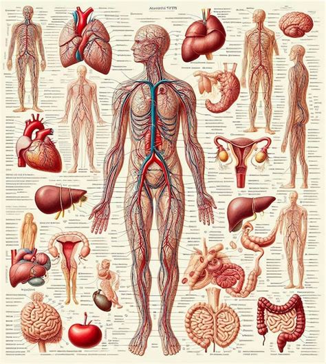 Un cartel que muestra los órganos del cuerpo humano Imagen Premium