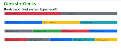 Bootstrap Grid System Equal Width Geeksforgeeks