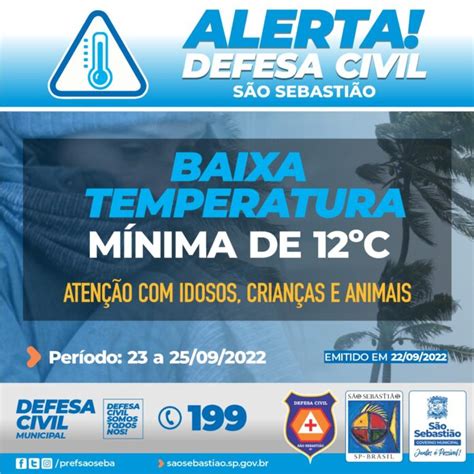 Prefeitura De São Sebastião Alerta Para Queda De Temperatura Entre