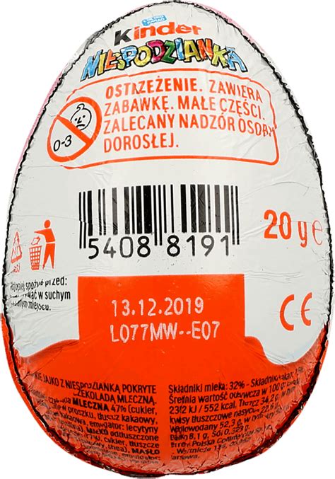 Kinder Niespodzianka Słodkie Jajko Z Niespodzianką Pokryte Czekoladą Mleczną 20 G Drogeria