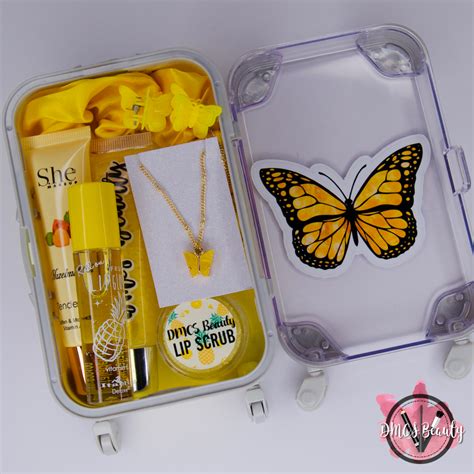 Butterfly Yellow Lipgloss Suitcase Bundle Butterfly Yellow Etsy