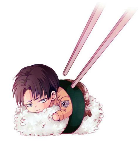 Levi Ackerman Cute Chibi Sushi Chopsticks Attack On Titan Attack