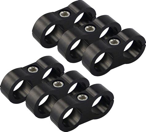 Amazon Wangtney 6PCS Black 6AN Hose Separator Clamp Fuel Line