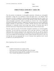 Geol Lab Assignment Pdf University Of Saskatchewanfall