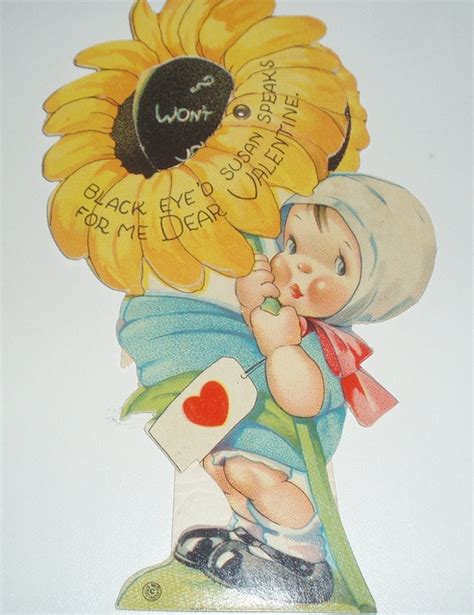 Black Eyed Susan Valentine Vintage Valentine Cards Vintage