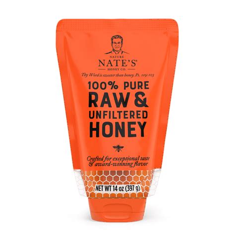 Nature Nates Honey 100 Pure Raw And Unfiltered Honey Pouch 14 Fl