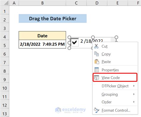 How To Insert A Date Picker In Excel With Step By Step Procedure