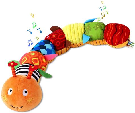 Musical Worm Baby Toy - Soft, Sensory, Crinkle, Rattle for Newborns ...