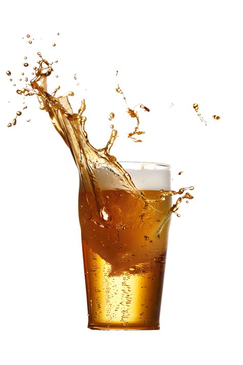 Beer Glass With A Beer Splash Isolated Against A Transparent Background