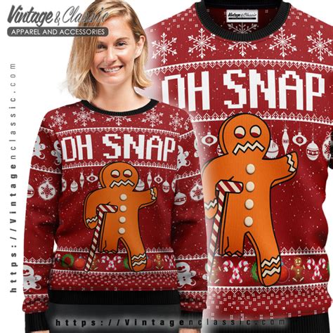 Oh Snap Ugly Christmas Sweater Funny Vintage Classic Tee